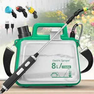 _Mega Brand Battery Powered Sprayer 2.1 Gallon,2025 New Electric Garden Sprayer with USB Rechargeable Handle,3 Mist Nozzles, Retractable Wand, Adjustable Shoulder Strap,Weed Sprayers in Lawn & Garden