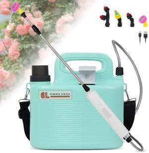 _Mega Brand Battery Powered Sprayer 1.6 Gallon, 7.4V Electric Sprayer with 4 Mist Nozzles, Rechargeable Handle, 35" Retractable Wand, Powerful Electric Sprayers for Yard, Garden, Lawn,