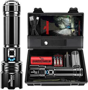 _Mega Brand Flashlight  High Lumens Rechargeable - 30W Super Bright LED Flash Light | 5000ft Beam & 12H Long Lasting USB C High Powered Handheld Police Flashlight for Home, Camping, Hiking, Emergency
