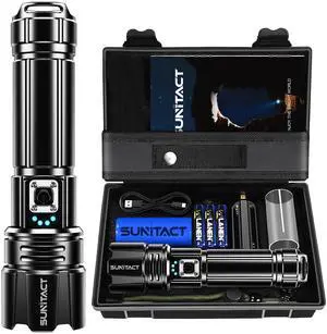 _Mega Brand Flashlights High Lumens, Rechargeable Flashlight Led 2000 Lumen XHP70.2, Super Bright Flash Light, High Powered Handheld Flashlights for Emergency Camping Gift, IP67 Waterproof, Adjustable