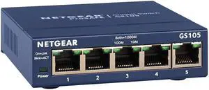 _Mega Brand 5-Port Gigabit Ethernet Unmanaged Switch (GS105NA) - Desktop or Wall Mount, and Limited Lifetime Protection