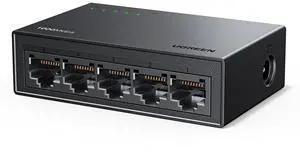 _Mega Brand Ethernet Switch, 5 Port Gigabit Ethernet Splitter, Plug & Play, Wall Mount & Desktop Network Switch Hub, Unmanaged, Compact, with LED, Fanless Quiet, for Internet Cable, Laptop, Router,