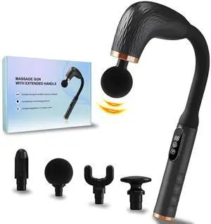 _Mega Brand Massage Gun with Upgraded Extension Handle, Back Massager for Pain Relief Deep Tissue, Muscles/Neck/Shoulders/Waist/Legs Massager with 4 Massage Heads & 6 Speed Levels & 3 Massage Modes