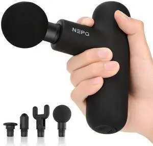 _Mega BrandMini Massage Gun, Powerful Fascial Gun Portable Deep Tissue Percussion Muscle Back Head Massager for Pain Relief with 4 Massage Heads High-Intensity Vibration Rechargeable Small Massage Gun