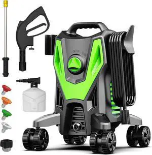 _Mega Brand Pressure Washer -4800PSI Power Washer with 4 Quick Connect Nozzles, High Pressure Cleaning Machine with Foam Cannon for Car/Garage/Patio Home Cleaning