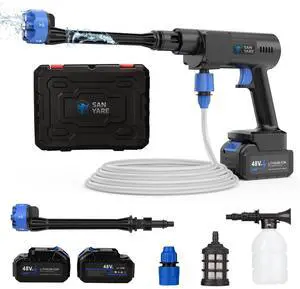 _Mega BrandCordless Pressure Washer,1200PSI Portable Pressure Washer with 2 Rechargeable 20000mAH Battery Power Washer,6 Modes Ajustable Light Duty Tools 6-in-1 Nozzle for Car/Fence/Garden/Floor/Yards