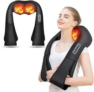 _Mega Brand Shiatsu Back and Neck Massager, Back Massager Deep Tissue Kneading Neck and Shoulder Massage with Heat, Electric Massage Pillow Fathers Day Gift Ideas from Daughter Son(NOT Cordless)