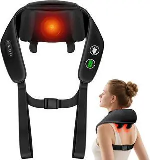 _Mega Brand Shiatsu Neck and Back Massager, Shoulder Massager for Pain Relief Deep Tissue, Cordless 4D Deep Tissue Kneading Massage Pillow with Heat for Neck, Back,
