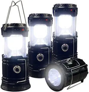 _Mega Brand Collapsible Portable LED Camping Lantern  Lightweight Waterproof Solar USB Rechargeable LED Flashlight Survival Kits for Indoor Outdoor Home Emergency Light Power Outages Hiking Hurricane