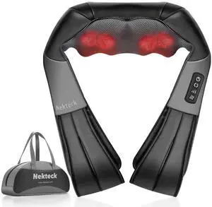Neck Massager for Pain Relief Deep Tissue, FSA Eligible Shiatsu Neck Back Massager with Heat, HSA Massage Tools for Shoulder Trapezius Waist Leg Muscle, Relaxation Gifts for Men Women Dad Mom