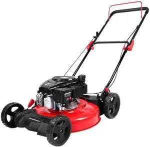 _Mega Brand 21 in. Gas Lawn Mower with 144cc OHV Engine, 2-in-1 Push Mower with Mulching & Side-Discharge