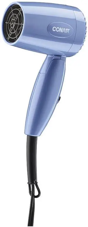 _Mega Brand Travel Hair Dryer with Dual Voltage, 1600W Compact Blow Dryer with Folding Handle, Blue