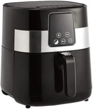_Mega Brand  3.2 Quart 6-In-1 Air Fryer (Fry, Crisp, Roast, Bake, Reheat, Dehydrate), Non-Stick, with Timer, Auto Shut-Off, Digital Touch Screen, 180-400°F, 1400W, Black/Silver