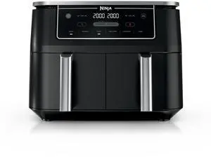 _Mega Brand | Air Fryer | Finish Cooking Multiple Foods at the Same Time | 6-in-1 (Air Fry, Broil, Roast, Keep Warm, Dehydrate, Bake) | Fit up to 8lb Chicken Wings in the two 5 QT Baskets | DZ302
