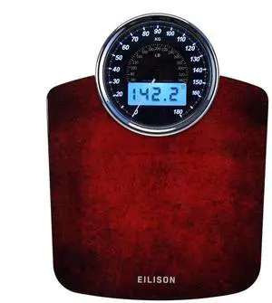 _Mega Brand  Highly Advance 2-in-1 Digital & Analog Weighing Scale for Body Weight-400lbs, 4 High Precison GX Sensor Accurate, Thick Tempered Glass, Extra Large Display (Red)