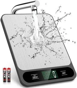 _Mega Brand  Food Scale, 10kg/22lb Digital Kitchen Scale Weight Grams and Ounces for Baking Cooking Coffee Package Postage, 6 Units with Tare Function, LCD Display, Easy Clean Stainless Steel