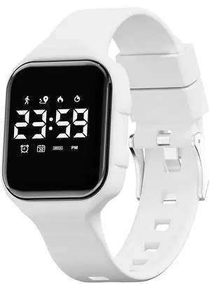 _Mega Brand  Kids Digital Sport Watches with Fitness Tracker, Alarm Clock, Stopwatch, No App Waterproof Birthday Gifts for Girls and Boys Ages 4-12 in White