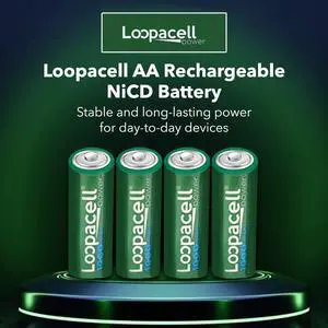 _Mega Brand 4 AA Rechargeable NiCD Battery, 1.2V 1000mAh High Capacity AA Batteries