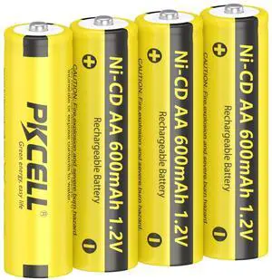 _Mega Brand 4 Pack AA 1.2V 600mAh NICD Rechargeable Double A Battery for Solar Lights(4PCS)