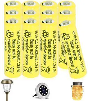 _Mega Brand 12 Packs 1.2V NI-CD AA 800mAh Nickel Cadmium Rechargeable Batteries for Garden Landscaping Solar/Outdoor Ground Light Security Lights,rc Vehicle