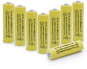 _Mega Brand ni-cd aa 600mah 1.2v Rechargeable Battery for Solar 2A Solar Batteries for Outdoor Solar Lights (8 Pack AA Yellow)