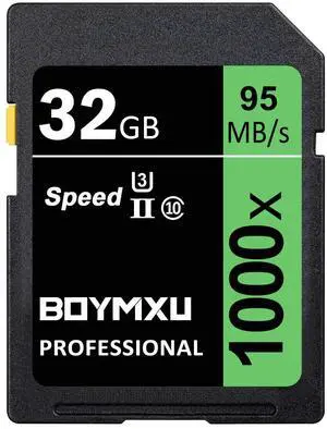 _Mega Brand 32GB Memory Card U3,  Professional 1000 x Class 10 Card U3 Memory Card Compatible Computer Cameras and Camcorders, Camera Memory Card Up to 95MB/s, Green/Black