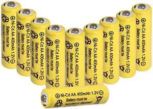 _Mega Brand AA 400mAh 1.2V NiCd Rechargeable Solar Batteries for Outdoor Flower Bed Solar Lights Rope,Led String Lights,Yard Light,10 Packs
