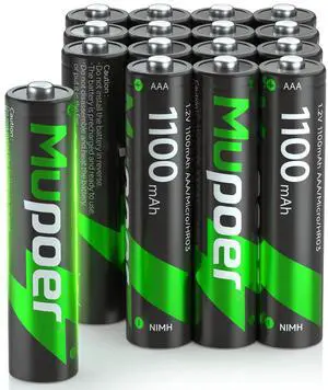 _Mega Brand 16 Pack,AAA Rechargeable Battery 1100mAh NiMH,1.2V Triple A Battery,Solar Battery High Capacity Low Self Discharge Pilas Recargables,3A Batteries for Remote Cordless Phone