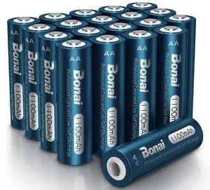 _Mega Brand AA Rechargeable Batteries, High Capacity 1100mAh NiMH Battery for Outdoor Solar Lights 1.2V Pre Charged Double-A Batteries (AA 20 Pack)