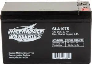 _Mega Brand  12V 8Ah Battery (SLA1075) Sealed Lead Acid Rechargeable SLA AGM (F1 Terminal) Wireless Internet UPS Systems, FIOS, SP12-7