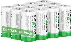 CR123A Lithium Batteries 12 Pack 3 Volt 10 Year Shelf Life High Power 123A Battery Compatible with CR17345, CR17335 CR123A Lithium Batteries 12 Pack 3 Volt 10 Year Shelf Life High Power 123A Battery Compatible with CR17345, CR17335