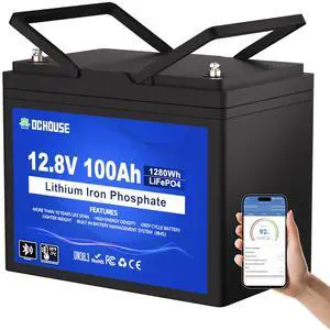 _Mega Brand 12V 100Ah LiFePO4 Lithium Battery, Bluetooth & Low Temp Cut-Off, Group 31 Lithium Battery, Up to 15000 Cycles, 100A BMS, Perfect for Trolling Motors, Marine, Boat, Solar