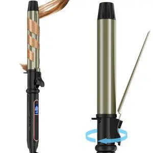 _Mega Brand Curling Iron, Professional Manual Salon Rotating 1.25 Inch Curling Iron, Curling Wand for Long Short Hair, Hair Curler with Tourmaline Ceramic Barrel, Dual Voltage