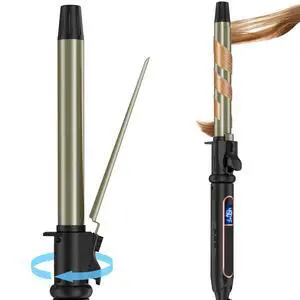 _Mega Brand  - Professional Manual Salon Rotating 1 Inch Hair Curler, Multi-Level Temperature Adjustment Crimper Hair Tool,Styling Tool for Long & Short Hair, Perfect for Beach Waves and Curls