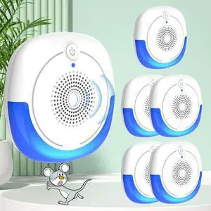 _Mega Brand  6 Pack,Electronic Mouse Repeller for House,Indoor Mosquito Bug Repellent Plug-in,Rodent Mice Rat Deterrent,Spider Insect Control,Bat Repellent Devices for Attic & Home Use