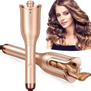 _Mega Brand , Professional Automatic Hair Curler with 1" Curling Wand Large Slot & 4 Temperature & 3 Timer, Dual Voltage Anti-Tangle Rotating Curling Iron with Auto Shut-Off for Hair Styling