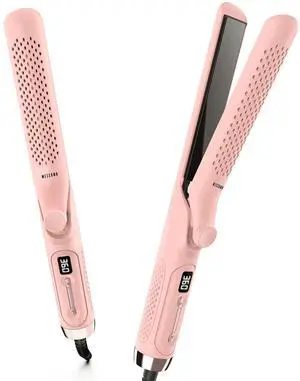 _Mega Brand 360° Airflow Styler  1 Inch 2-in-1 Hair Straightener & Curler with Vented Cool Air for Style Locking, Extra Long Flat Iron, Dual Voltage for European Travel