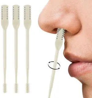 _Mega Brand Nose Hair Trimmer for Men Women,2-in-1 Nasal Hair Cutter,2025 Upgraded Manual 360° Rotating Nostril Hair Removal Tool,Double Sided Nose Hair Trimmer with Ear Picker,Travel Essentials