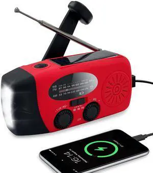 _Mega Brand Emergency Weather Radio AM/FM/NOAA with 2000mAh, Portable Hand Crank Radio with Phone Charger, USB Charged, 3 LED Flashlight, Emergency Battery Radio with SOS for Indoor/Outdoor Emergency