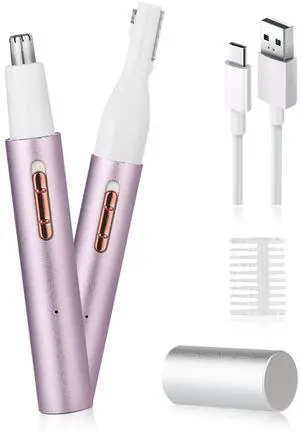 _Mega Brand 2025 Rechargeable Nose and Ear Hair Trimmer for Women Men  Painless Facial and Eyebrow Hair Remover, Dual-Edge Blades, IPX7 Waterproof, Compact and Portable Electric Clipper