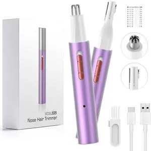 _Mega Brand Rechargeable 5 in 1 Ear and Nose Hair Trimmer for Women, 2025 Professional Painless Eyebrow & Facial Hair Trimmer with Powerful Motor and Dual-Edge Blades Easy Cleansing