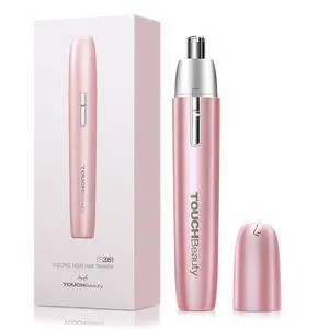 _Mega Brand Electric Ear and Nose Hair Trimmer for Women, Pink Mini Painless Shaver, Hypoallergenic Round Tip, Travel Friendly and Easy Clean