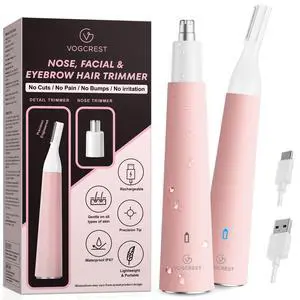 _Mega Brand  Nose Hair Trimmer for Women, Portable, Waterproof, Rechargeable, 2-in-1 Trimmer, Easy to Clean, Suitable for Sensitive Skin