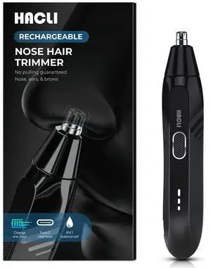 _Mega Brand Nose Hair Trimmer for Men Women - Electric Nose Hair Clipper with Replaceable Stainless Steel Blade, Powerful 8000RPM Motor, Wet/Dry Use, Travel Lock, Portable Design USB Rechargeable