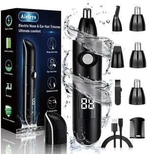_Mega Brand Nose Trimmer for Men & Women, Professional Eyebrow & Facial Hair Remover, IPX7 Waterproof, USB Rechargeable, Easy Cleaning, All-in-ONE