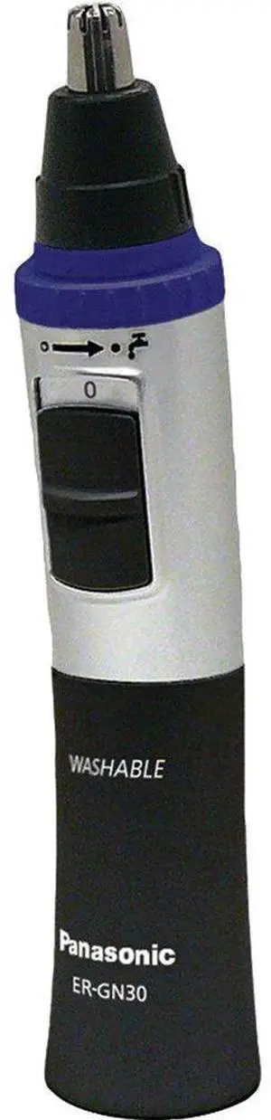 _Mega Brand Nose Hair Trimmer and Ear Hair Trimmer ER-GN30-K, Men's Wet/Dry Trimmer with Vortex Cleaning System, Battery-Operated