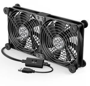 _Mega Brand Dual USB Computer Cooling Fan High Speed 120mm Fan Adjustable 5V USB Port Heatsink Cooling Fan 12cm for Laptop Receiver DVR PlayStation Xbox Desk Computer Cabinet Cooling