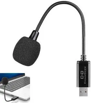 _Mega Brand Mini USB Microphone for Laptop and Desktop Computer, with Gooseneck & Universal USB Sound Card, Compatible with PC and Mac, Plug & Play, Ideal Condenser Mic for Remote Work, Online Class