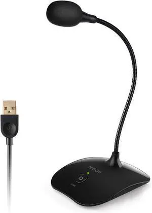 _Mega Brand USB Microphone, 360 Degree Adjustable Gooseneck Design, Mute Button & LED Indicator, Noise-Canceling Technology, Plug & Play, Compatible with Windows & MacOS