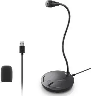 _Mega Brand Instrument Microphone for Singing, Podcasting, Voice Video Recording, Plug & Play USB Desktop Microphone for PC with Mute Button & LED Indicator, Compatible with Windows/Mac